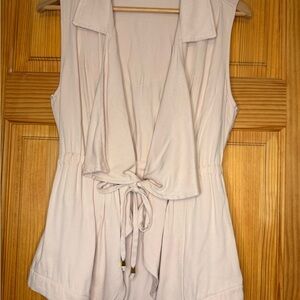 Alter’d State Blush Sleeveless Tie Front Vest Lightweight Drape Jacket